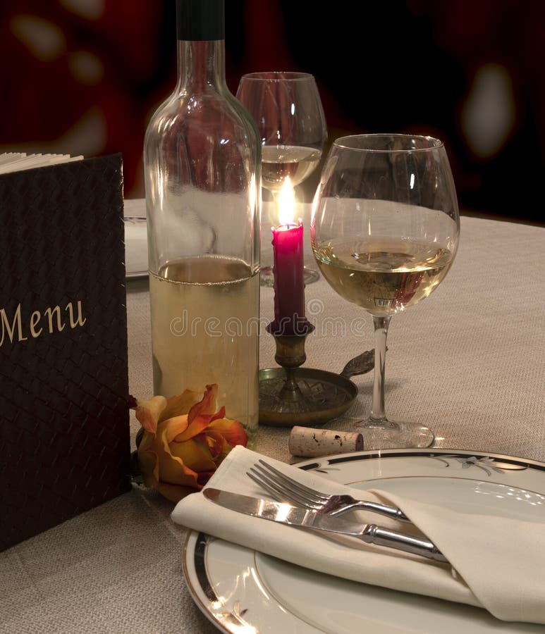Wine, Roses and Candle Dinner Stock Image Image of table, glow 170513595