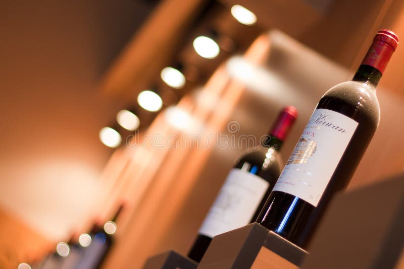 Wine stand with bottles editorial image. Image of chateau 20158795