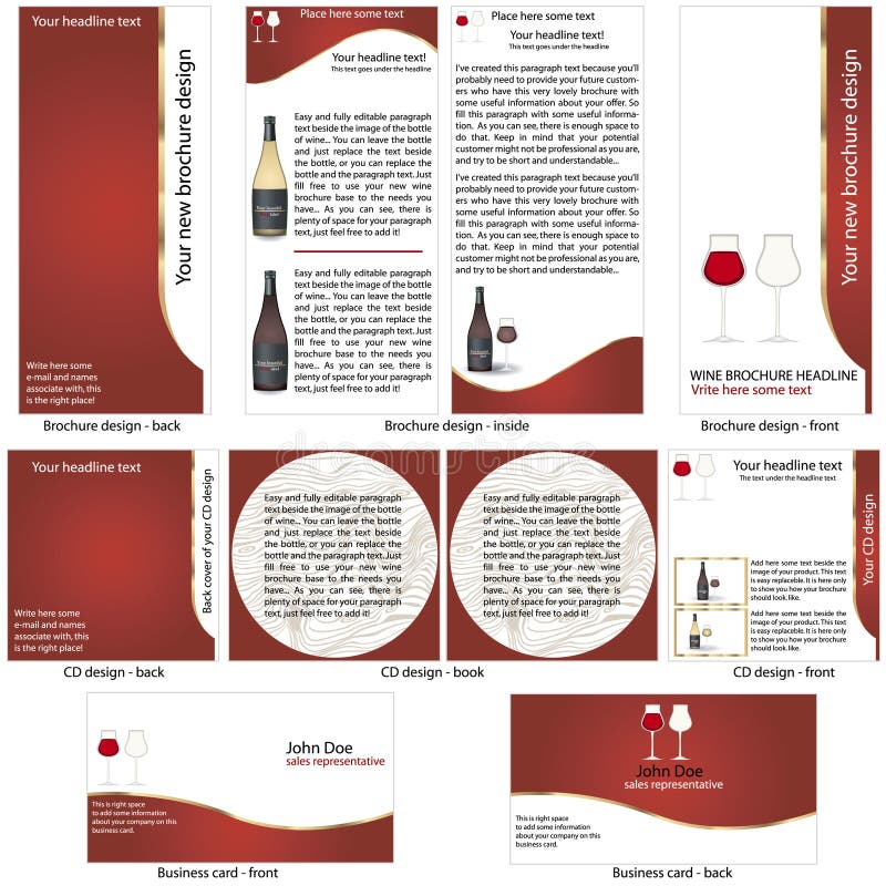 Wine stationary template