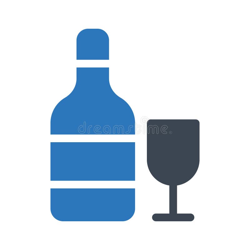 Wine glyph color flat vector icon stock illustration