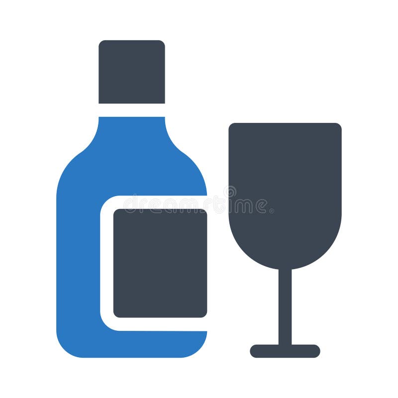 Wine glyph color flat vector icon stock illustration