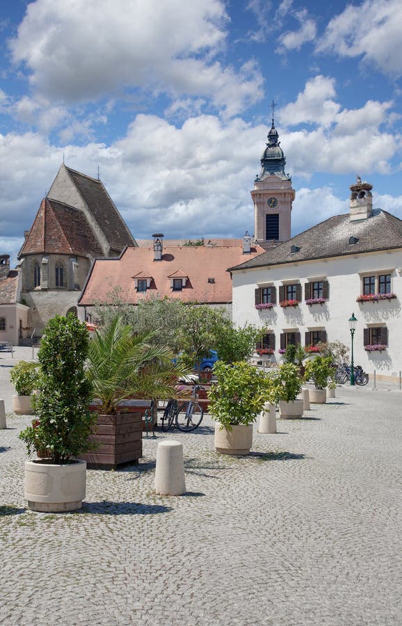 Market Square in popular and famous Wine Village of Rust at Lake Neusiedler See,Burgenland,Austria