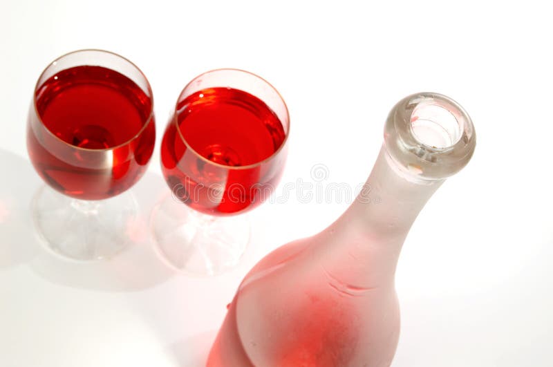 Wine and wine glasses