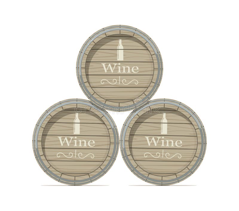 Wine wooden barrel vector illustration Wine wooden barrel vector illustration