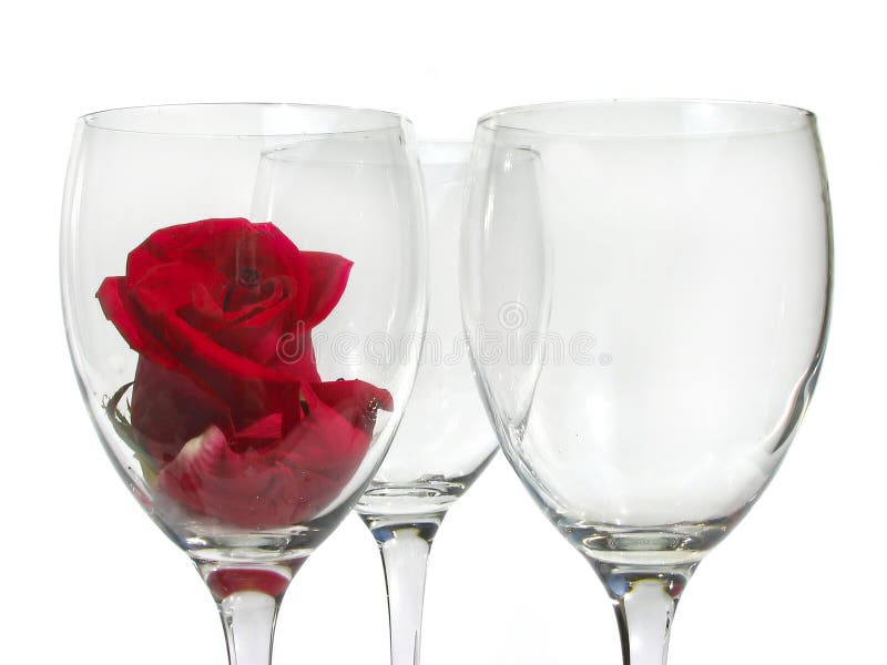 Wineglass with rose