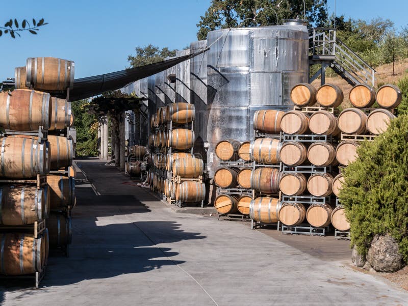 Winery storage stock image. Image of california, bottle 78427965