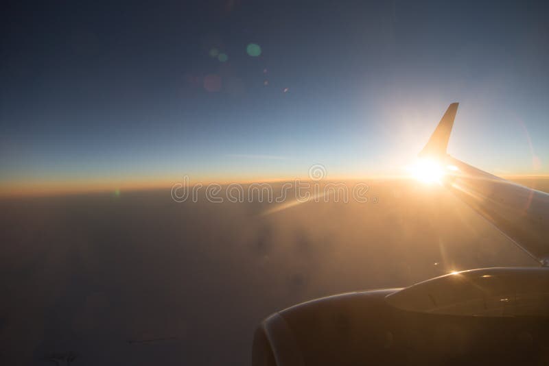 Wing aircraft at sunset