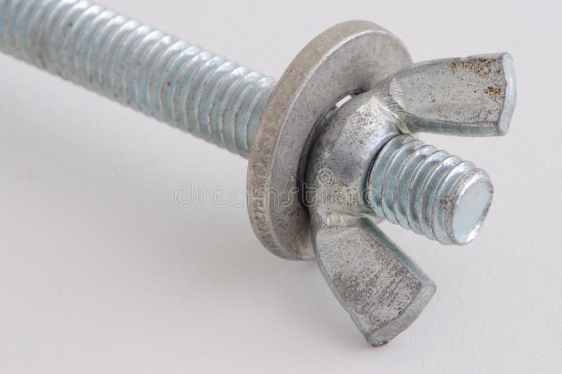 Wing nut, washer, bolt stock image. Image of bolt, washer 23196397