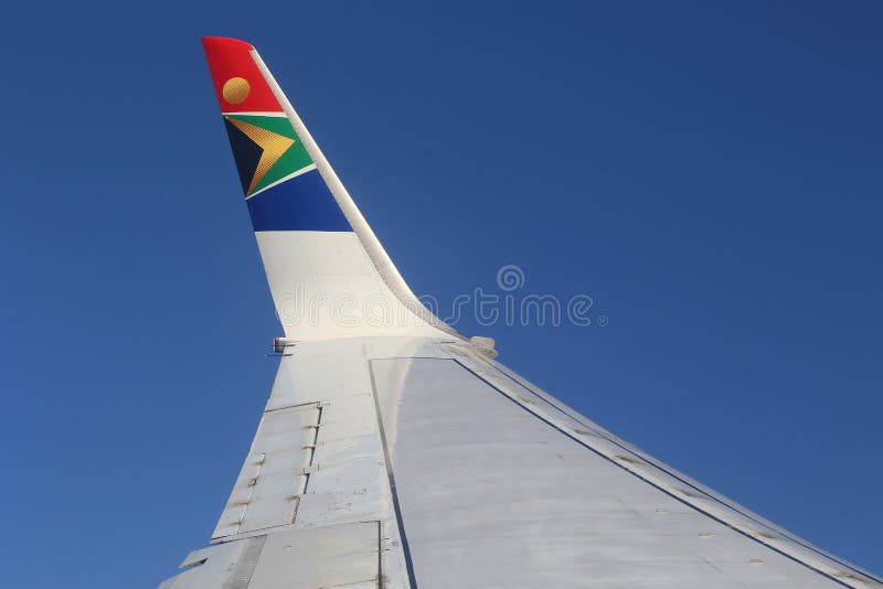 The wing of a South African Airways aircraft