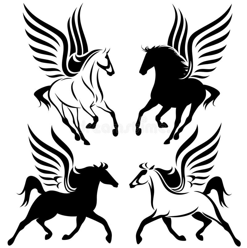 Winged horses vector stock illustration Winged horses vector stock illustration