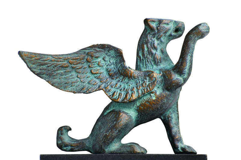 Winged lion statue