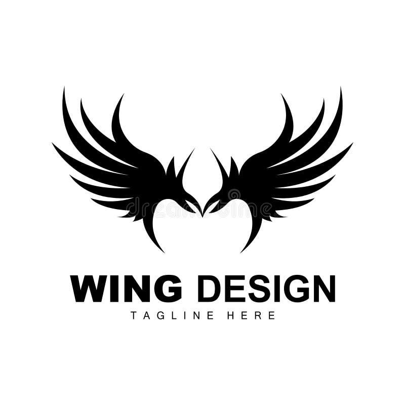 Wings Logo, Phoenix Logo, Bird Wing Vector, Template Illustration, Wing