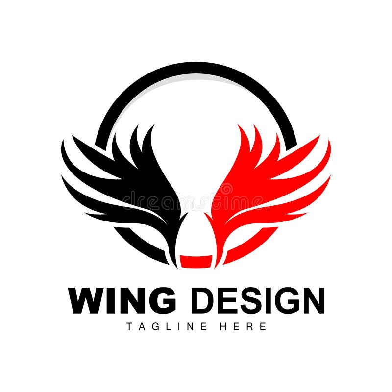 Wings Logo, Phoenix Logo, Bird Wing Vector, Template Illustration, Wing Brand Design Stock