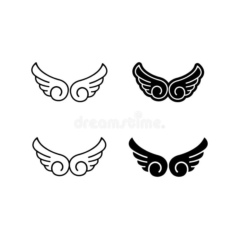 Wings Logo Vector Icon Symbol Illustration Design Template Stock