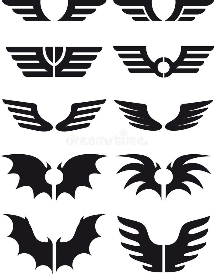 Wings set 02 vector illustration Wings set 02 vector illustration