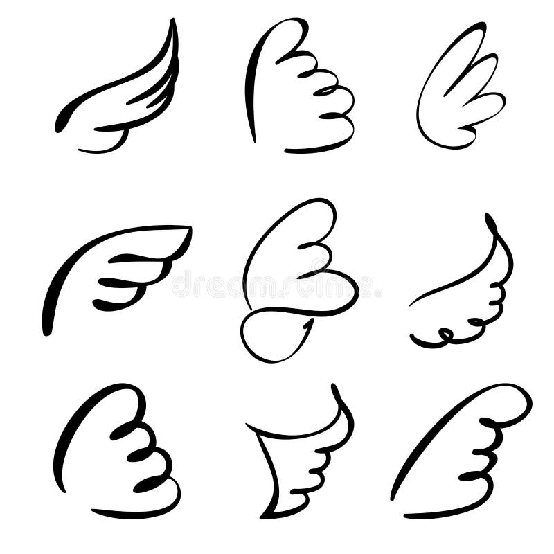 Wings set vector illustration royalty free illustration