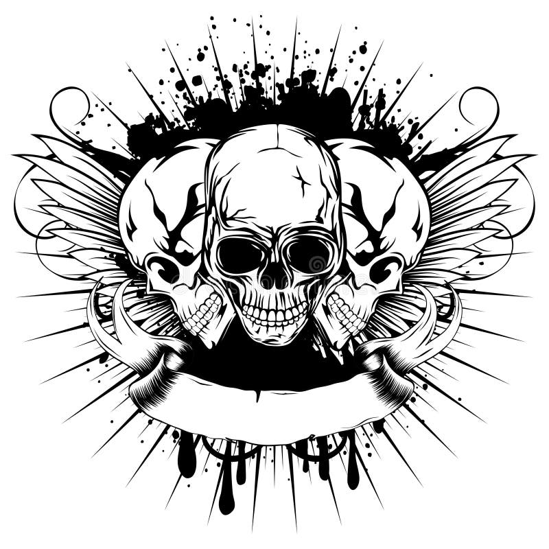 Skull with wings 2 stock vector. Illustration of devil - 23169339