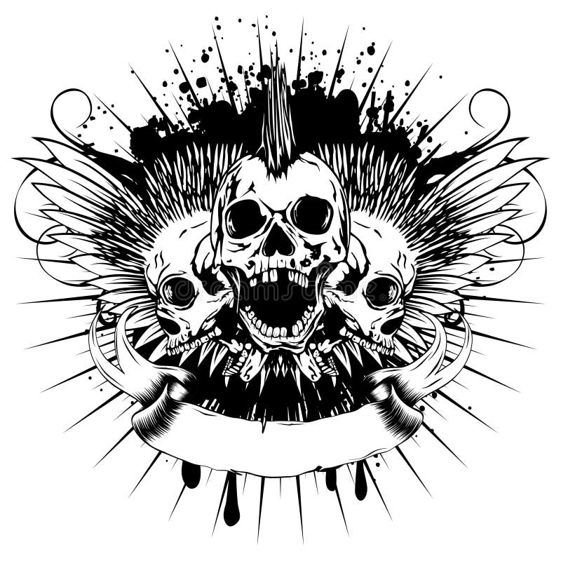 Wings skull_var 9 stock vector. Illustration of horror - 92529968