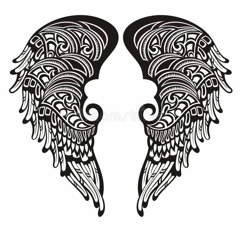 Wings tattoo stock vector. Illustration of nature, drawing - 33785951