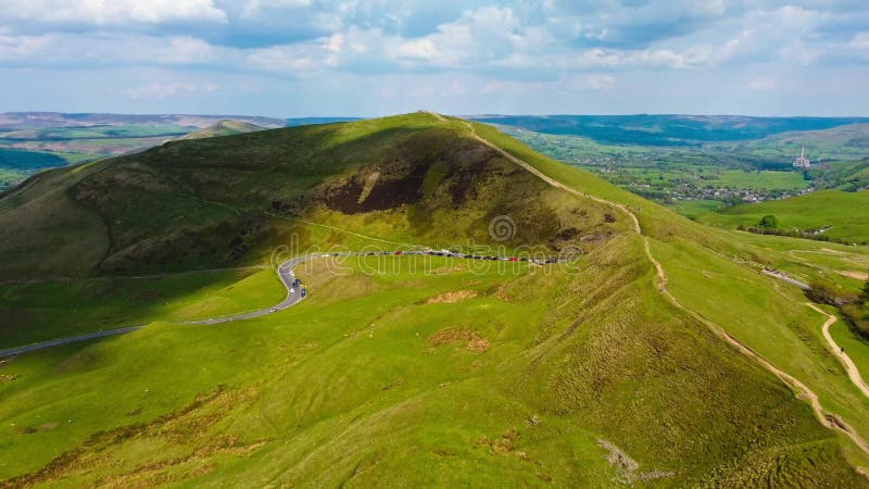 Winnata drone view winnata pass κορυφή περιφέρεια εθνικό πάρκο derbyshire england