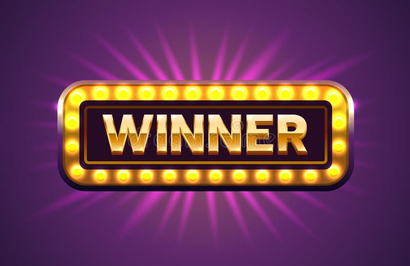 Winner frame label, jackpot winning coins, night Vegas. Vector illustration royalty free illustration