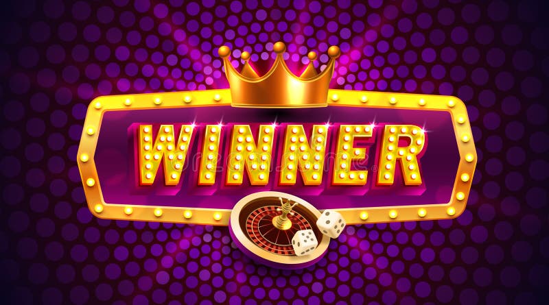 Winner frame label, slot sign machine, night Vegas. Vector illustration vector illustration