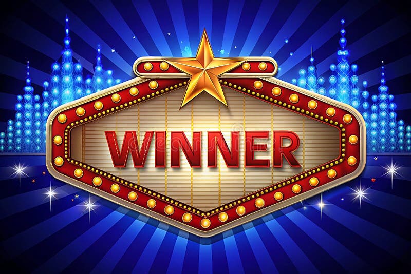 Winner frame label, slot sign machine, night Vegas. Vector illustration vector illustration