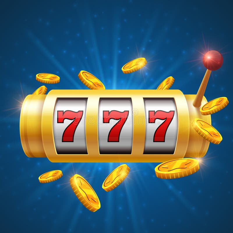 Winner gambling vector background with slot machine. Casino jackpot concept