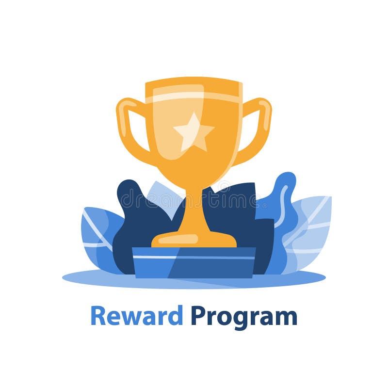 Winner golden cup, reward program, competition trophy, big accomplishment, yellow bowl, excellence award, long term goal vector illustration Winner golden cup, reward program, competition trophy, big accomplishment, yellow bowl, excellence award, long term goal vector illustration