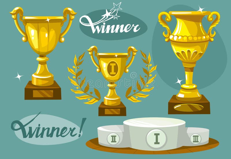 Winner set vector illustration