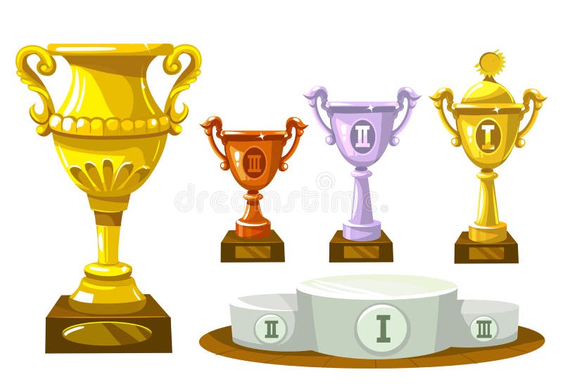 Winner set vector illustration
