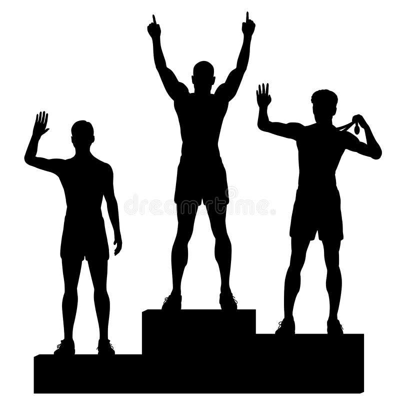 Winners podium stock vector. Illustration of male, outline - 39925009