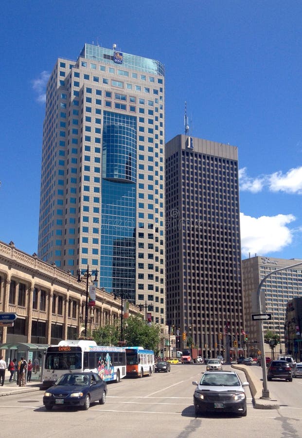 Winnipeg downtown view stock photo