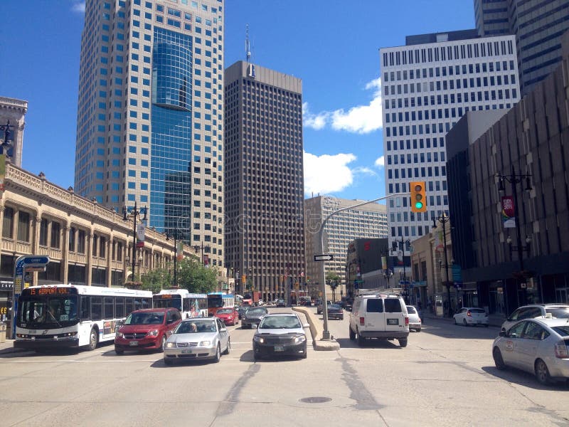 Winnipeg downtown view stock photography