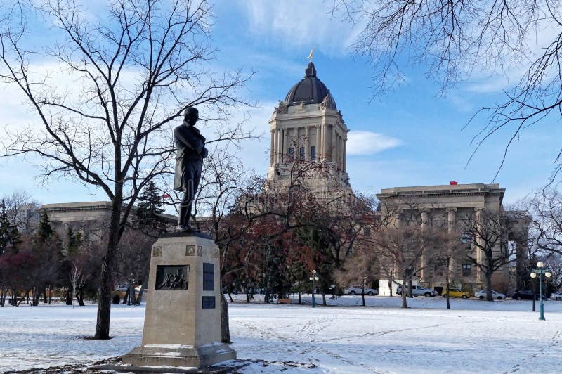 Winnipeg, Manitoba, Canada - 2014-11-21: Robert Burns Statue voor de Wetgevende Bouw van Manitoba stock foto Winnipeg, Manitoba, Canada - 2014-11-21: Robert Burns Statue voor de Wetgevende Bouw van Manitoba stock foto