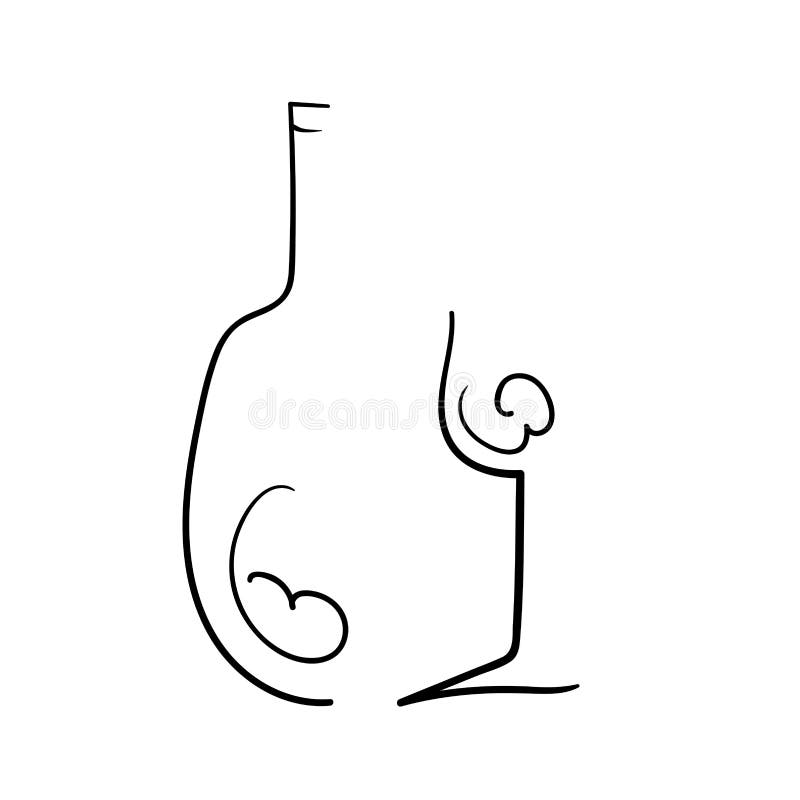 Wino butelka i Abstrakcjonistyczny wektor