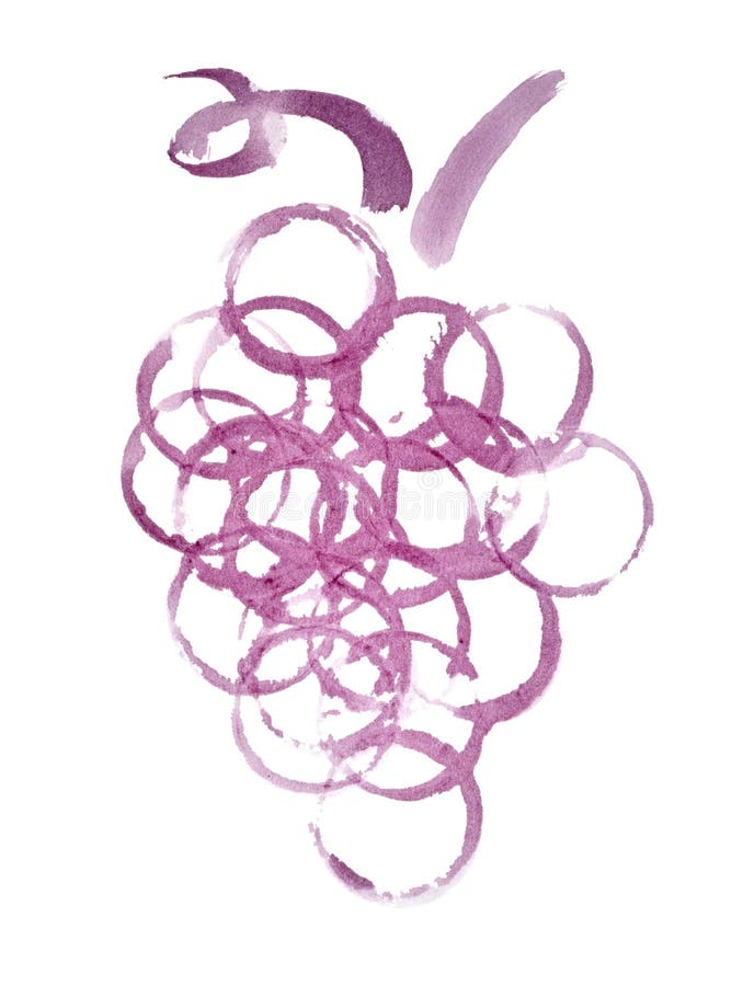 Winogrono wiązka czerwone wino royalty ilustracja