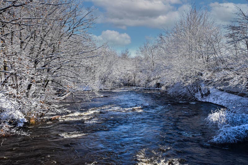 Winter Along the Nashua River Stock Photo Image of snow, woods 243798026
