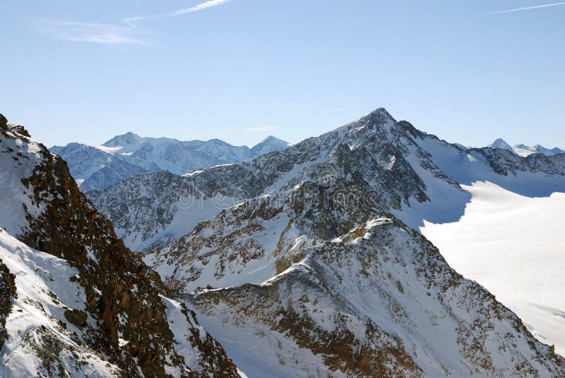 Winter Alpine mountains