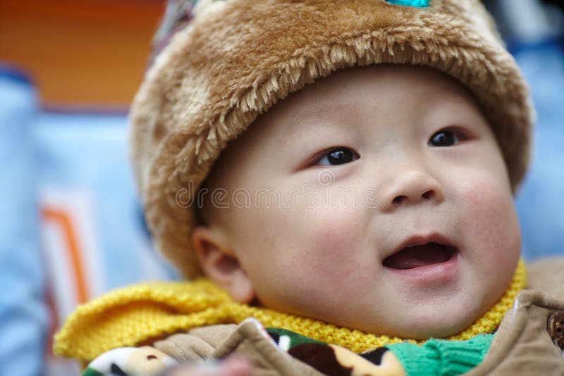 Winter Baby stock image. Image of face, eyes, staring 48095801