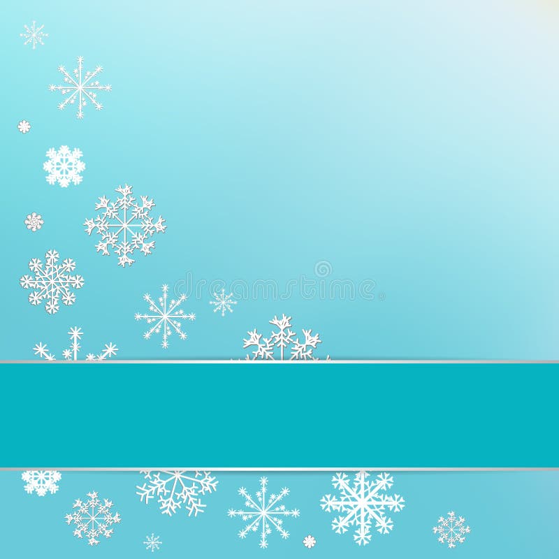 Winter Blue Background with White Snowflakes. Snowfall Frozen Greeting Card  Stock Illustration - Illustration of blur, graphic: 201630171