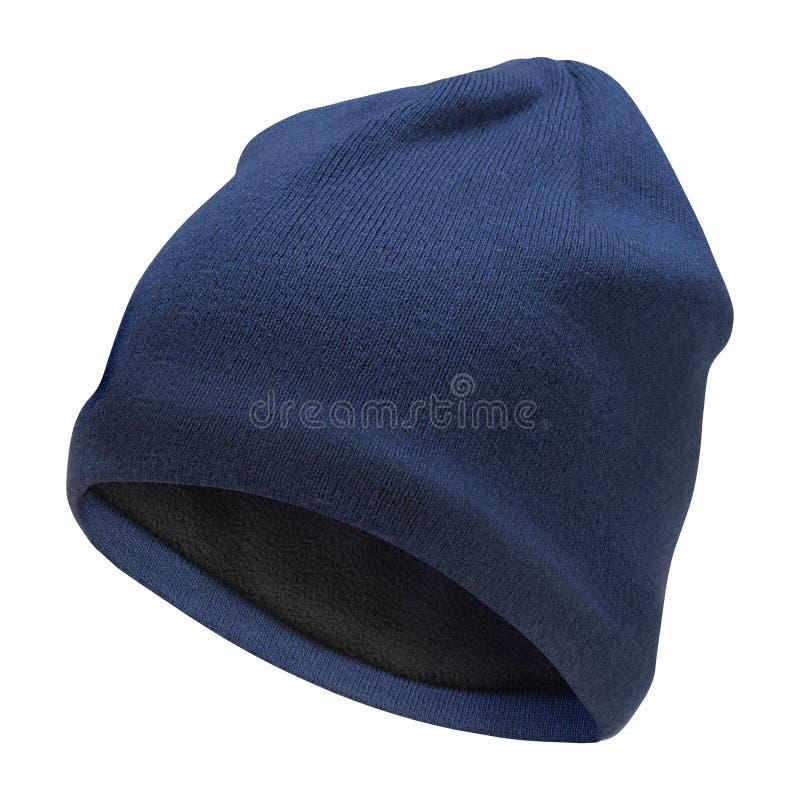 Winter Blue Hat Isolated on White Background Stock Image Image of