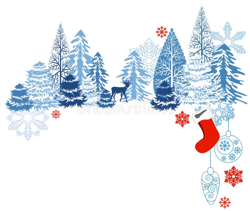 Winter blue landscape