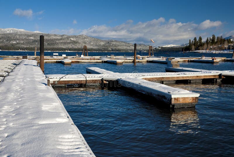 Boat Docks in Winter Covered with Snow Stock Image Image of windsock, forest 22293461