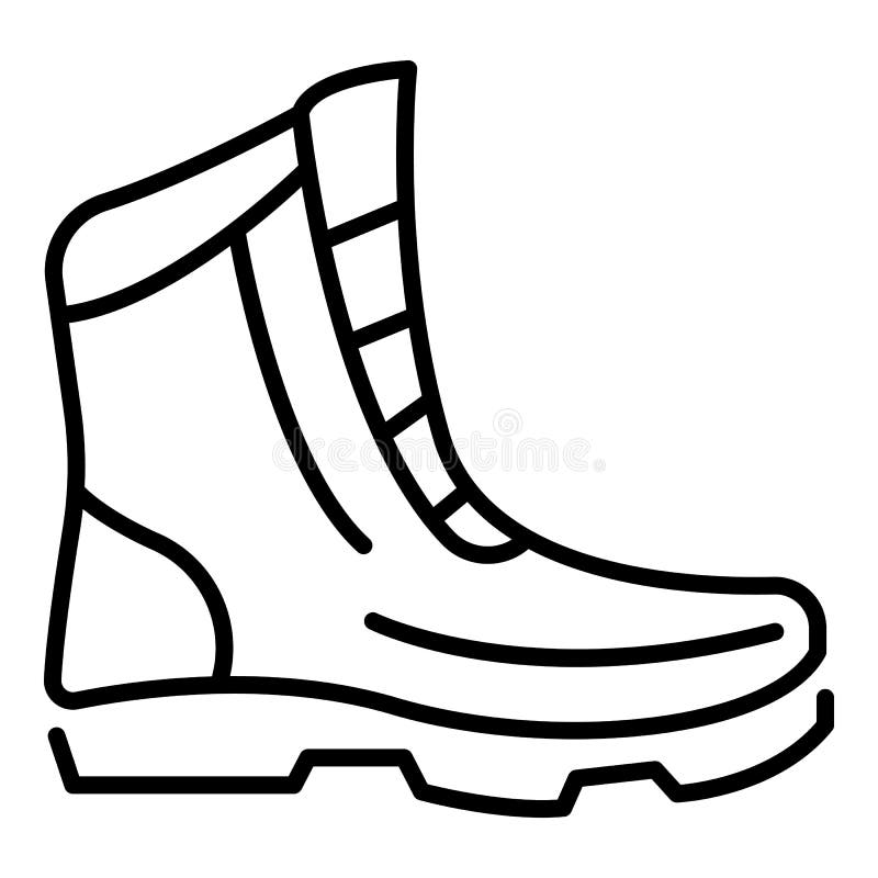 Winter Boot Icon, Outline Style Stock Vector - Illustration of leather ...