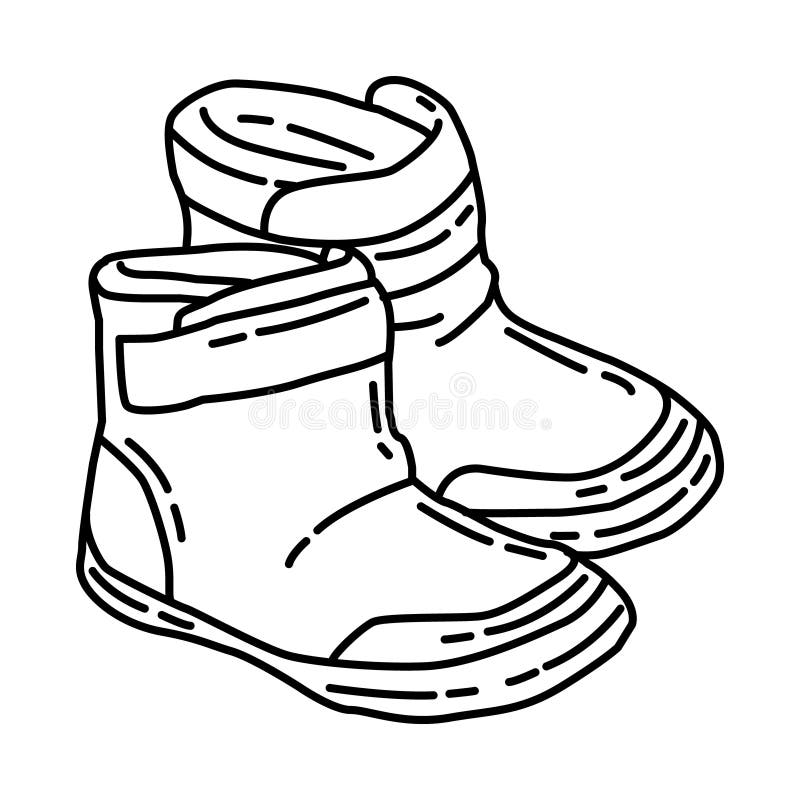 Winter Boots for Kids Icon. Doodle Hand Drawn or Outline Icon Style ...