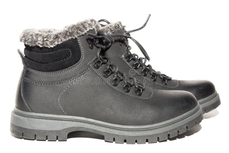 Winter Boots on a White Background Stock Photo Image of clothing