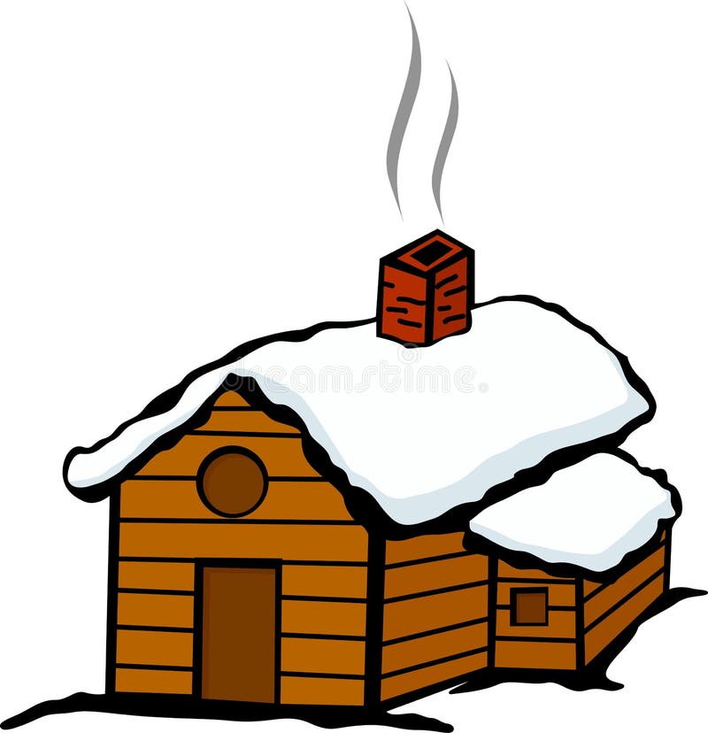 snowy cabin clipart