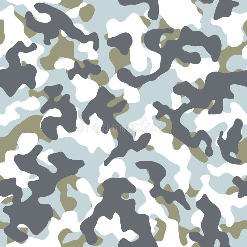 Military winter woodland white camouflage seamless