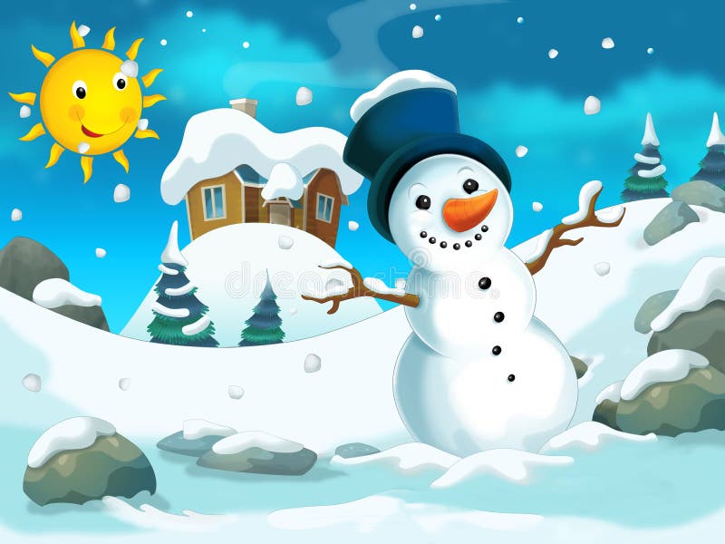 winter scene cartoon winter scene cartoon